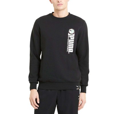

Puma Intl Game Graphic Crew Neck Sweatshirt Mens Black Casual Tops 599801-01, Черный, Puma Intl Game Graphic Crew Neck Sweatshirt
