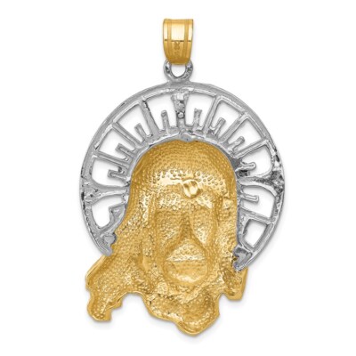 Pre-owned Superdealsforeverything Real 14kt Tri-color Jesus Pendant