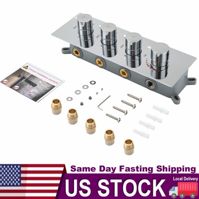 3 Port Shower Splitter Brass Shower Diverter Valve G1/2'' to NPT1/2'' Adapters