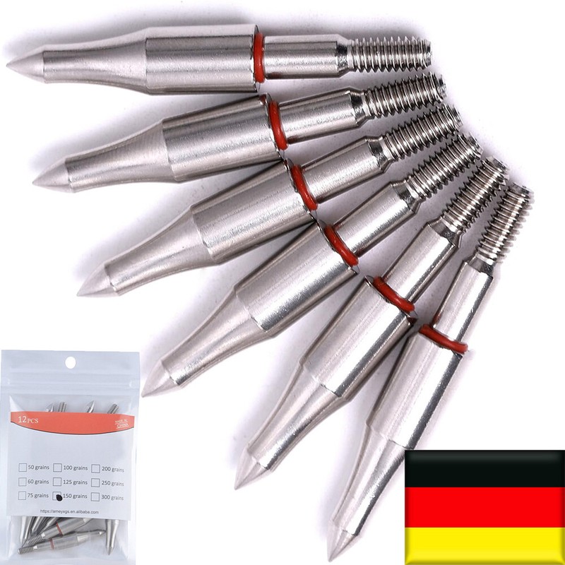 12x BogenschieÃEn Pfeilspitzen 75-300gr Broadhead Recurvebogen Field Jagdspitzen