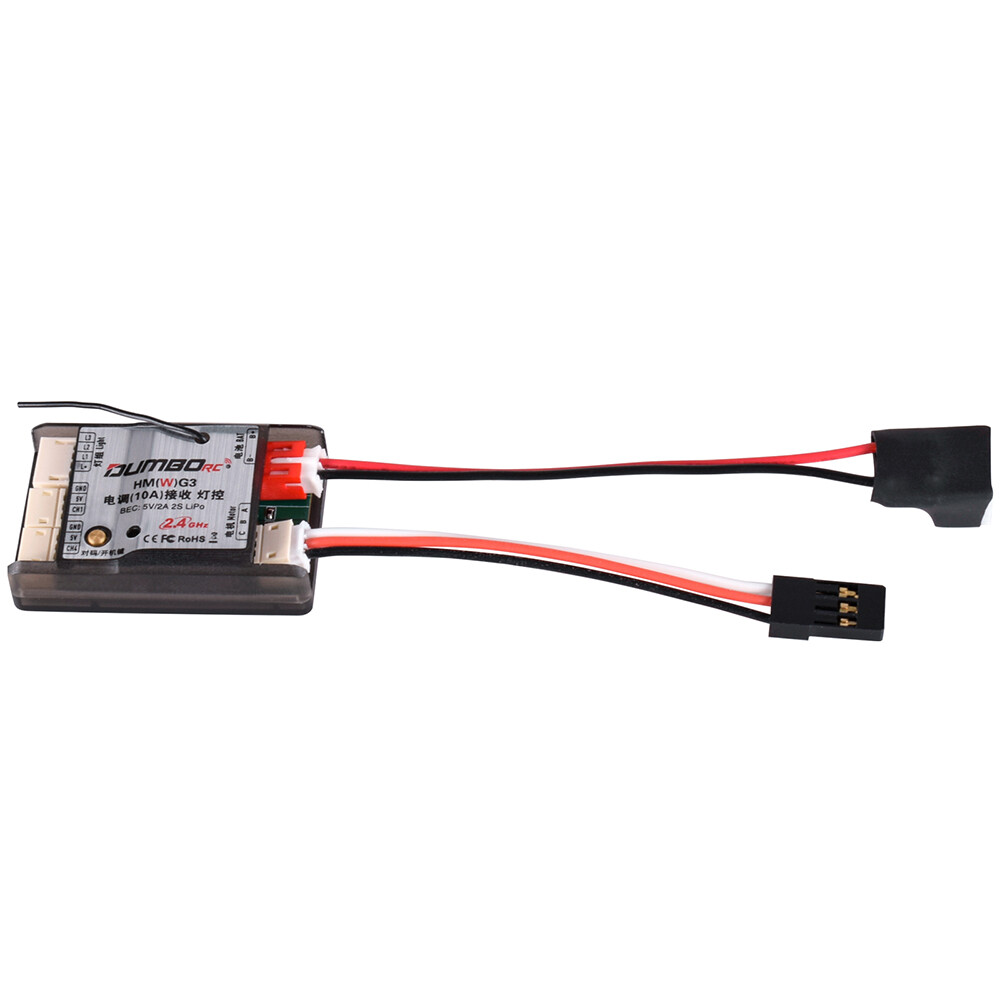 DUMBORC 3in1 Receiver 2.4Ghz 10A ESC with Gyro Light Controller for RC Car Boat