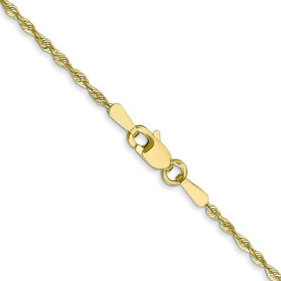 Pre-owned Skyjewelers Real 10k Yellow Gold 1.5mm Diamond-cut Lightweight Rope Chain; 24 Inch