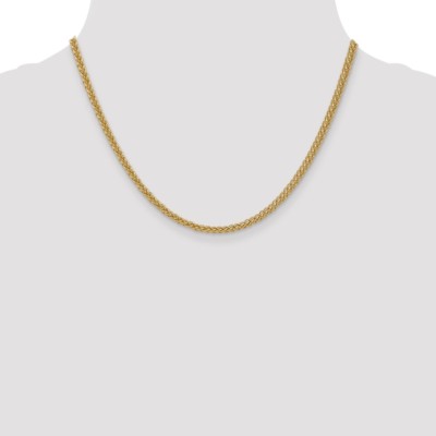Pre-owned Superdealsforeverything Real 14kt Yellow Gold 2.60mm Semi-solid 3-wire Wheat Chain; 18 Inch