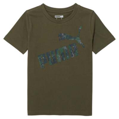 

Puma Camo Pack Graphic Crew Neck Футболка с коротким рукавом Молодежная зеленая повседневная футболка для девочек, Зеленый, Puma Camo Pack Graphic Crew Neck Short Sleeve T-Shirt Youth