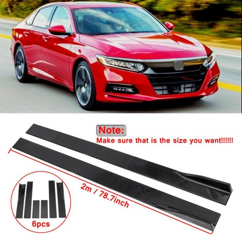 For Honda Accord 2000-2021 78.7'' Gloss Black Side Skirt Extension Lip Rocker