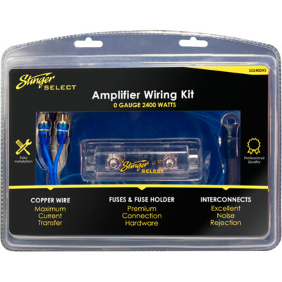Stinger 1/0Ga Copper 2400 Watts Complete Amplifier Wiring Kit