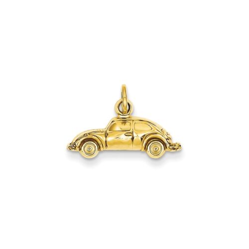 14k Real Yellow Gold 7.5x13mm Lady Bug Pendant