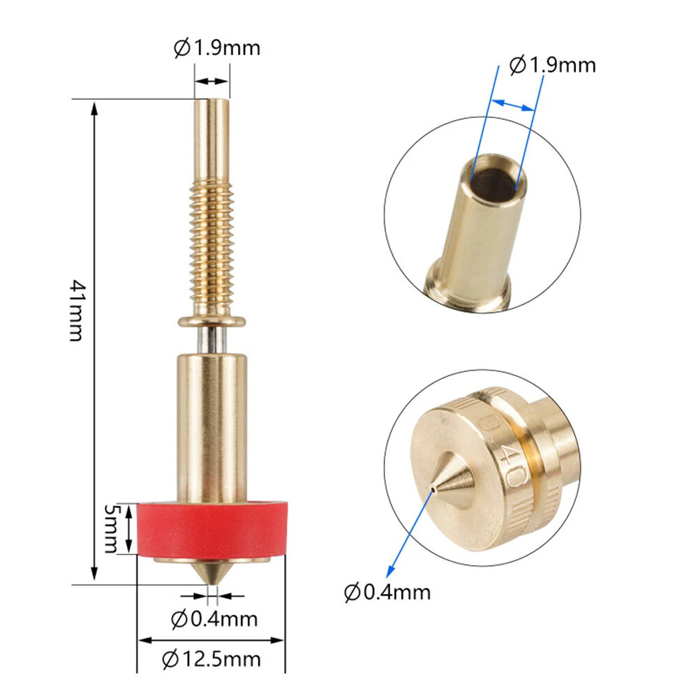 Extruder Assembly Nozzle Hotend Kit for Anycubic E3D REVO V6 3D Printer 24V 40W