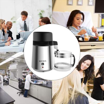 ROVSUN 1.1 Gallon/4L Water Distiller Purifier Machine Countertop Stainless Steel