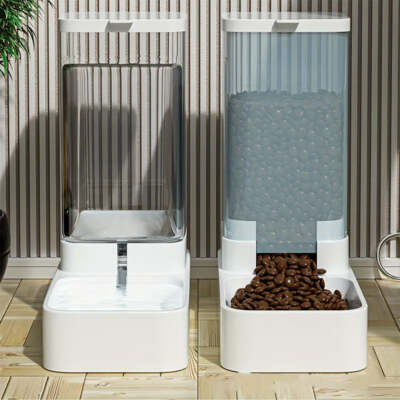 1pc/2pcs Automatic Dog Feeder/Water Dispenser, Plastic Gravity Dog Food And Wate