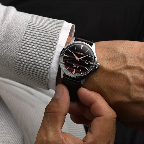 Pre-owned Seiko Srpk75j1  Presagepurple Sunset Cocktail Time Limited Edition Men Watch