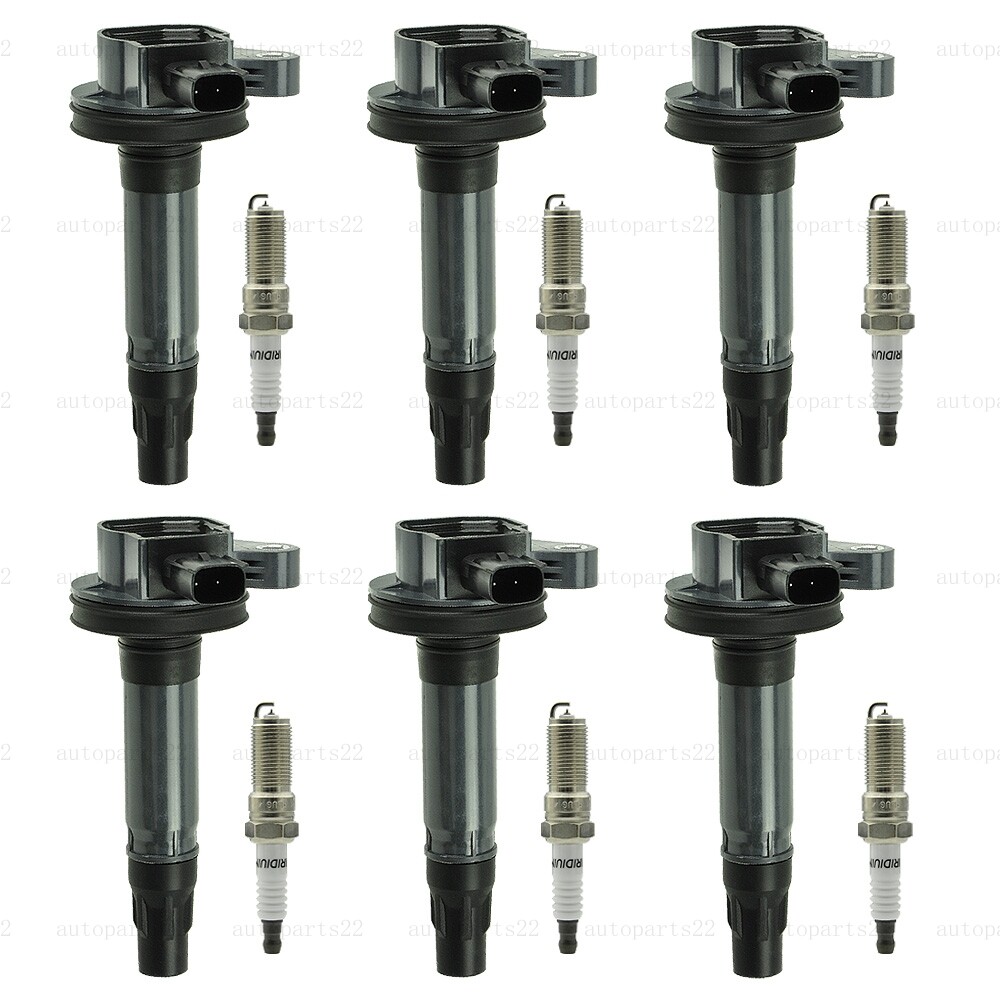 Set of 6 OEM Ignition Coil +Spark Plug for Ford Lincoln Mazda 3.7L 3.5L V6 UF553