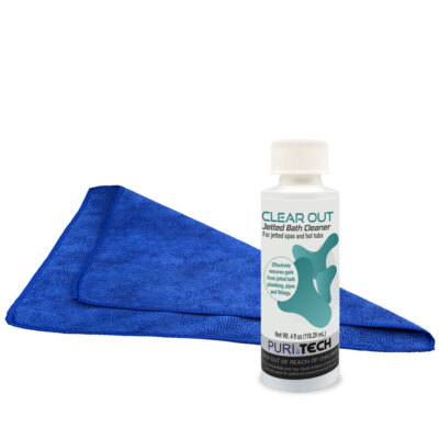 Puri Tech Clear Out Jetted Bath Cleaner Kit with Microfiber Cloth Removes Gunk