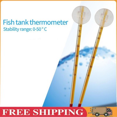 Aquarium Thermometer Fish Tank Glass Water Temperature Meter with Suction Cup