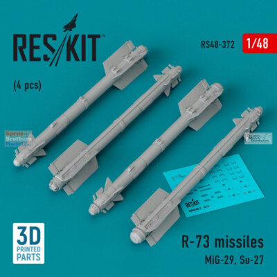 RESRS480372 1:48 ResKit R-73 Missile Set (for MiG-29 Su-27)