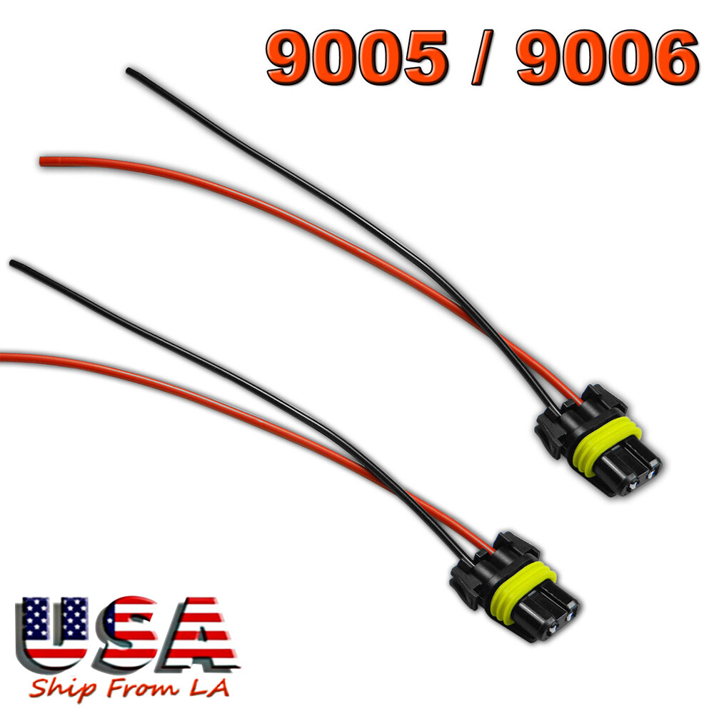 2X 9145 H10 9005 HB3 Wiring Harness Socket Wire Connector Plug