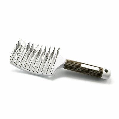 White Hair Brush Anti Static Curved Vented Styling Detangling Massage Brushes