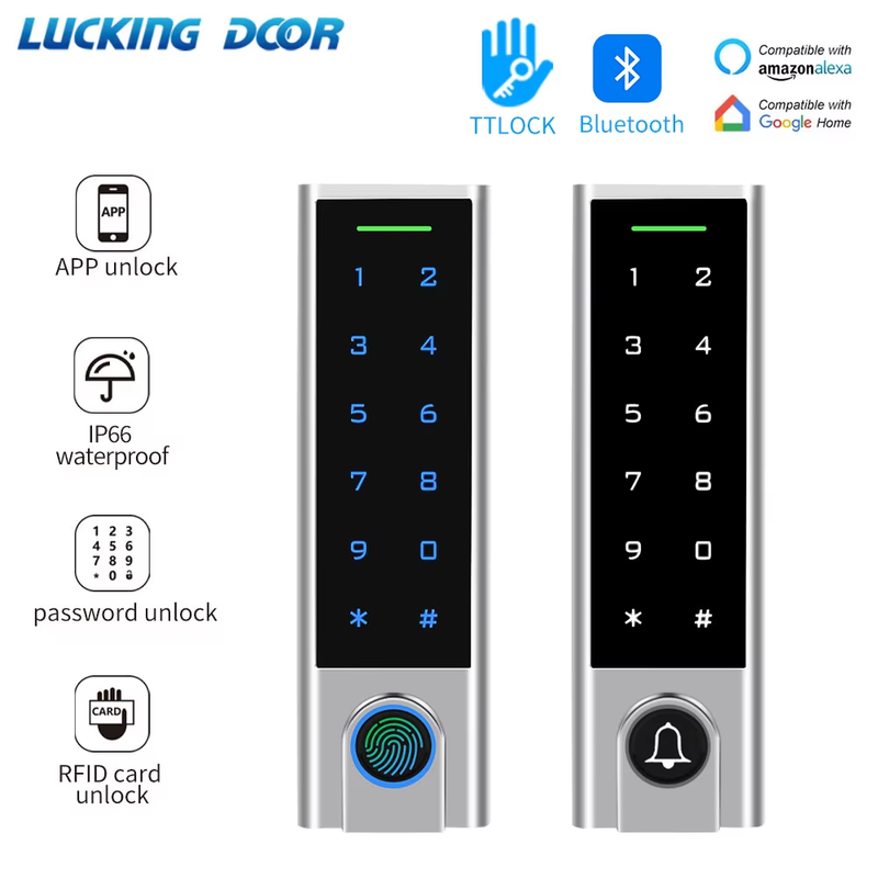 Zine-Alloy Smart Phone TTLOCK APP Bluetooth Door Access Control Keypad Waterproo