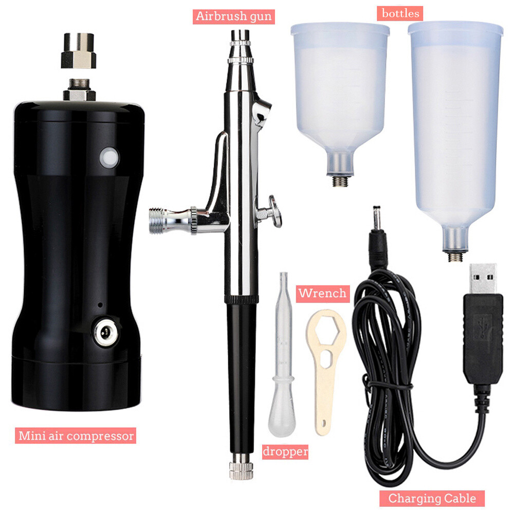 Mini Airbrush Kit Compressor Gun Spray Paint For Makeup Craft Cake