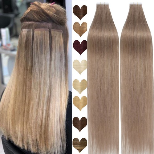 60pcs Seamless Thick Tape In Remy Human Hair Extensions Skin Weft Full Head 150g