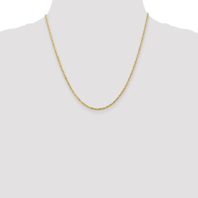 Pre-owned Superdealsforeverything Real 14kt 2.0mm Diamond Cut Extra-light Rope Chain; 20 Inch In Yellow