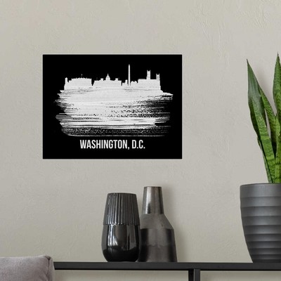 Washington, D.C. Skyline Brush Stroke Poster Art Print, Washington DC Home Decor