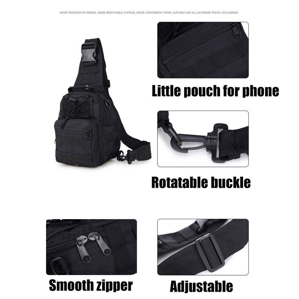 Tactical Sling Bag Chest Shoulder Backpack Military MOLLE Crossbody Bag for Men