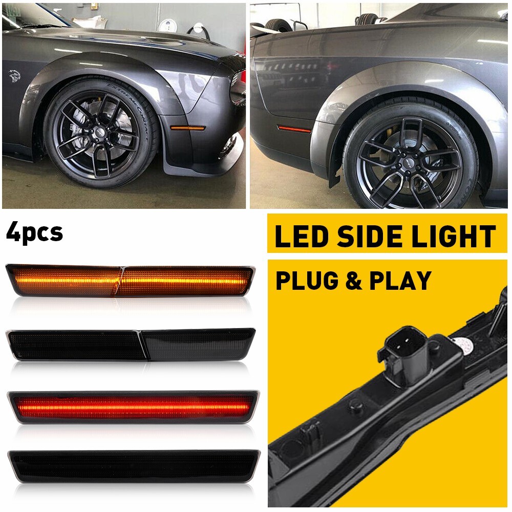 LED Bumper Side Marker Light For 2018-2022 Dodge Challenger