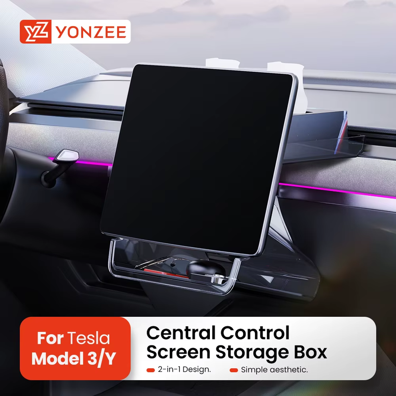 Hidden Screen Storage Box For Tesla Model 3 Y Highland Juniper 2021-2025 Magneti