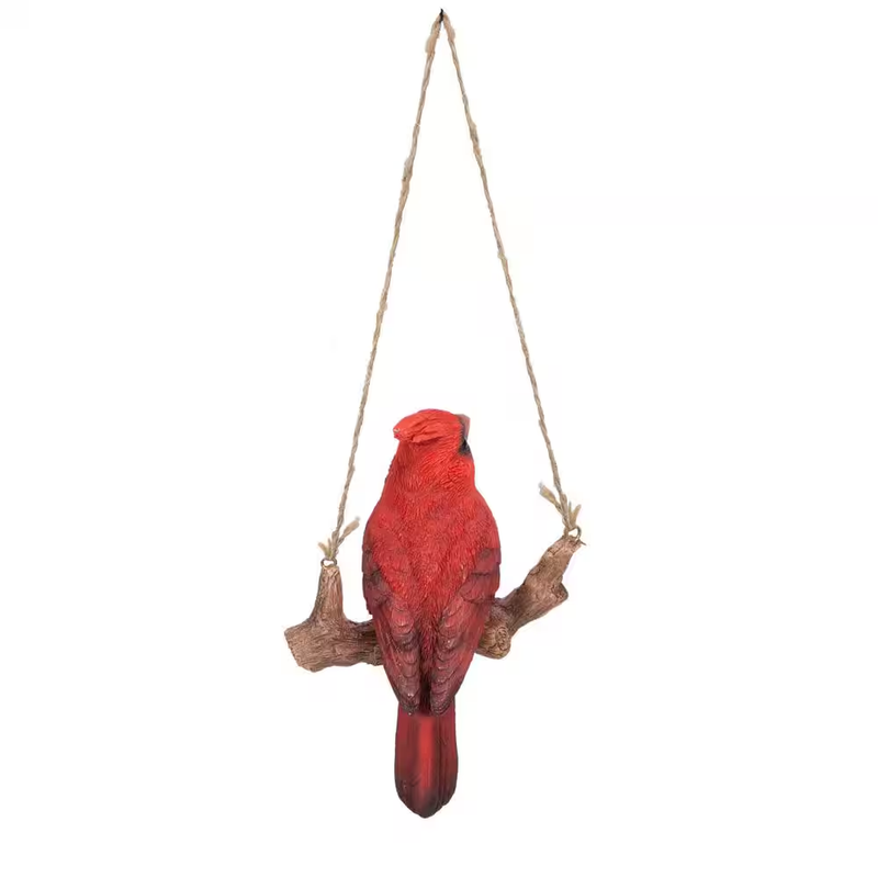 Hanging Cardinal Garden Statue Bird Figurine Outdoor Decor Resin Branch Yard