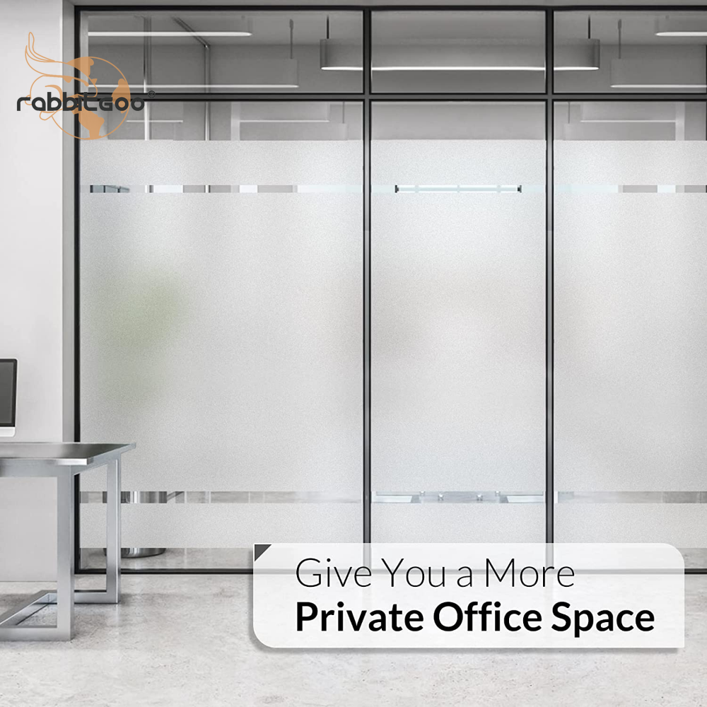 rabbitgoo Window Film Privacy Static Clings Pure Frosted Sticker 17.5x78.7In