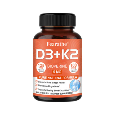 Vitamin D3 5000 IU Vitamin K2 (Menaquinone-7) 100 Mcg, Vitamin D and K Capsules