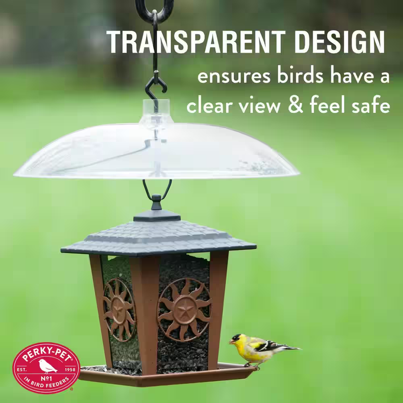 16 In Transparent Squirrel Guard- Protective Dome Cover for Hanging Bird Feeders