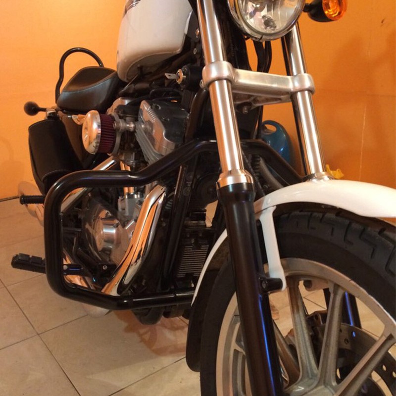 Barra Di Protezione Motore Per Harley Sportster 2004-2015 – In Acciaio Nero, Diametro 38 Mm – Per XL883N, XL1200N, 48, Iron
