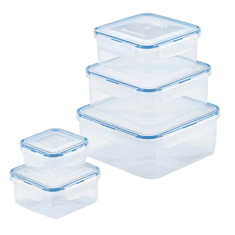 LOCK and LOCK Food Storage Container Set 10-Piece Square asy Essentials