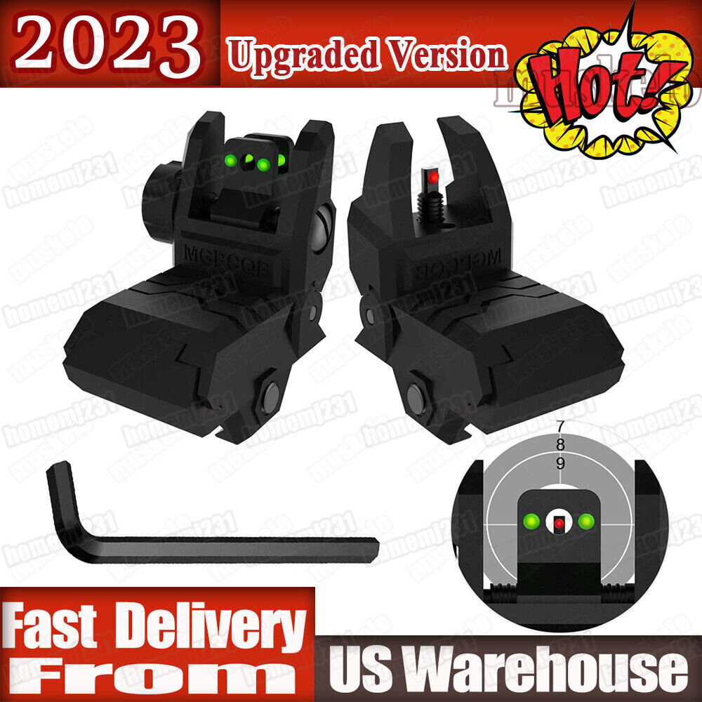 Sight Flip Up Front Rear Sights Set Picatinny Rail