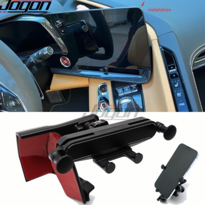 Gravity Car Cell Phone Holder For Corvette C8 Stingray Z06 Z51 2020 2021-23 GPS