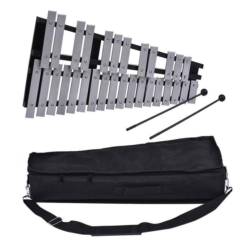 30 Noten Alu Glockenspiel Xylophon  Schlaginstrument mit Schlägel Tragetasche 