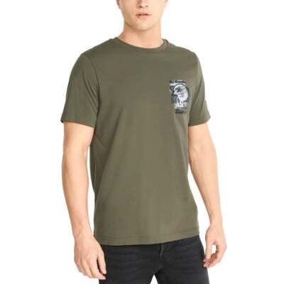 

Puma Pl Graphic Crew Neck Short Sleeve TShirt Mens Green Casual Tops 533785-03, Зеленый, Puma Pl Graphic Crew Neck Short Sleeve TShirt