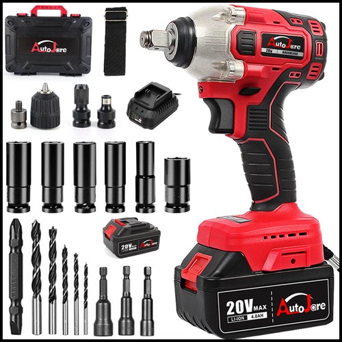 550Nm 1/2'' Electric Impact Wrench Cordless Brushless gun W/ Battery Driver Tool