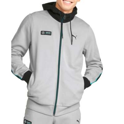 

Puma Mapf1 Толстовка с капюшоном и полной молнией Мужские серые пальто Куртки Верхняя одежда 533607, Grey, Puma Mapf1 Hooded Full Zip Sweat Jacket