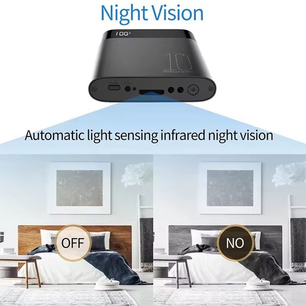 Spy Hidden Camera Power Bank,10000mAh Portable Security Camera Nanny Cam