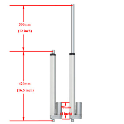 2PCS 12V Linear Actuators DC Motor +Forward Reverse Control Kits +Mount Brackets