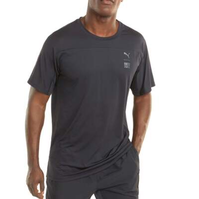 

Puma First Mile Crew Neck Short Sleeve Athletic TShirt Mens Black Athletic Tops, Черный, Puma First Mile Crew Neck Short Sleeve Athletic TShirt