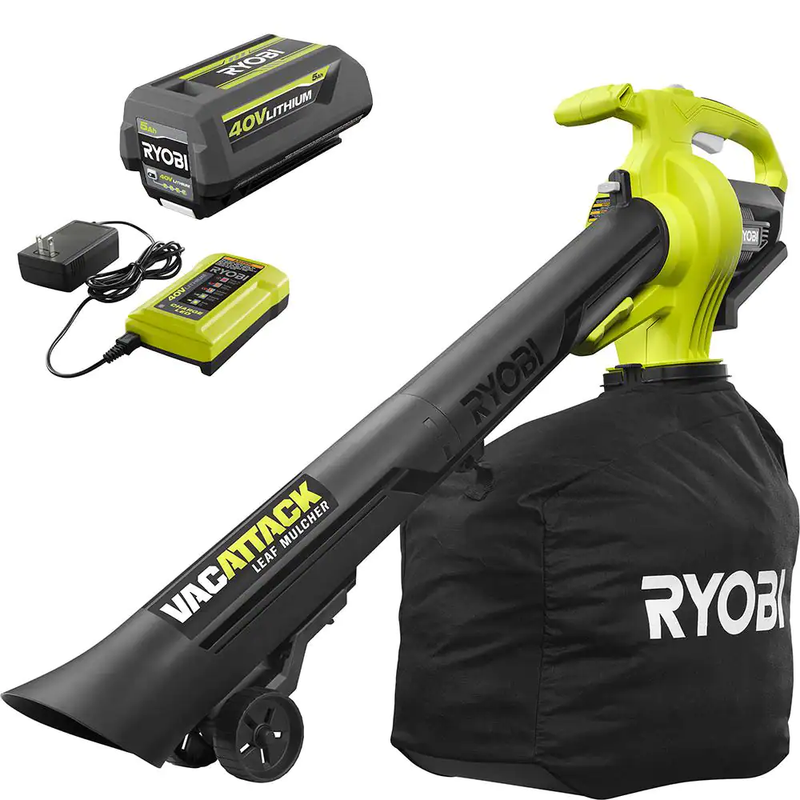 Ryobi 40V Vac Attack Cordless Leaf Vacuum/Mulcher with 5.0Ah