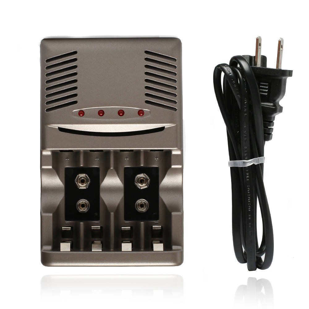 4 Bay AA AAA 9V Ni-MH Ni-CD Universal Smart Rechargeable Battery Charger