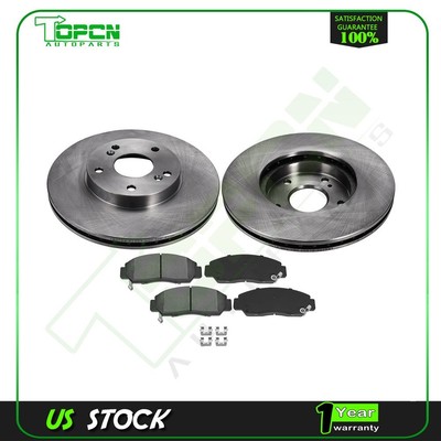 Front Ceramic Brake pads and Rotors Drilled Slot For 2008-2011 Honda Accord 3.5L