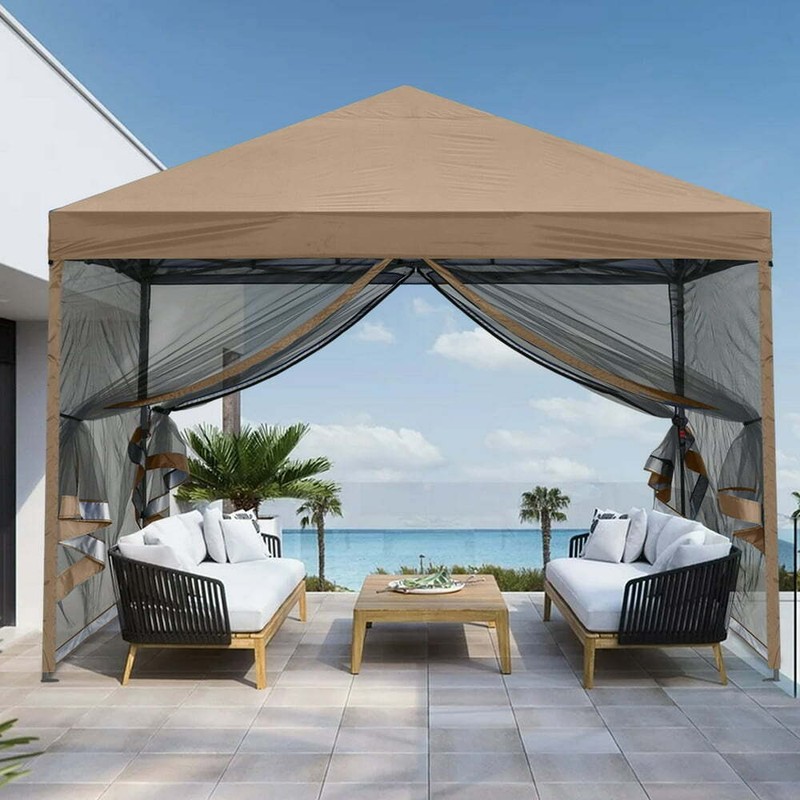 Shelter With Netting Screen Walls