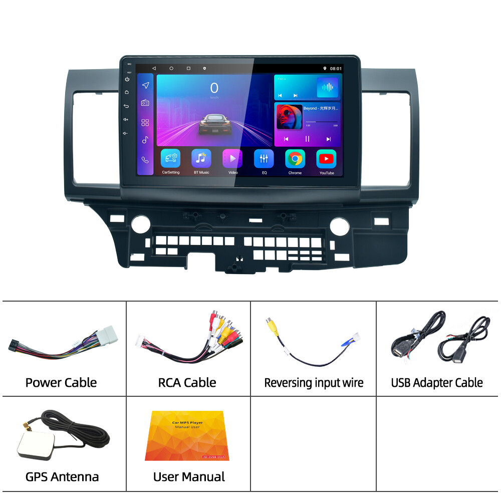For Mitsubishi Lancer Car Radio 2008-2012 Apple Carplay GPS BT Head Unit Stereo