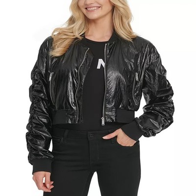 

Женский бомбер Dkny с рукавами со рюшами, черный, средний, P0ACIE25